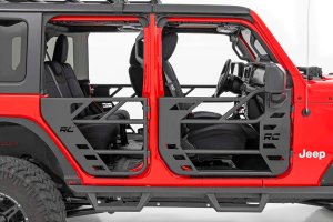 Jeep Gladiator Tubular Doors - Front and Rear - Rough Country - Rough Country Steel Tube Doors - Black - '21-'22
